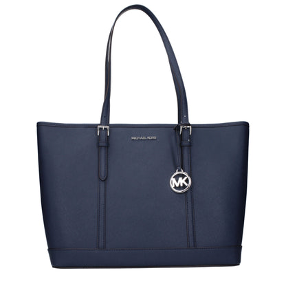 Blue Leather Shoulder Bag