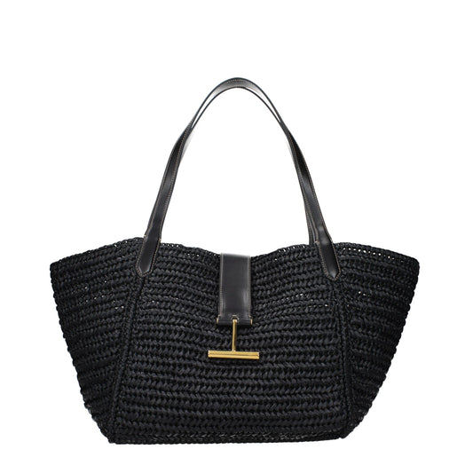 Black Raffia Shoulder Bag