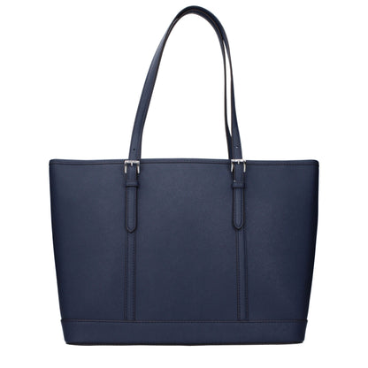 Blue Leather Shoulder Bag