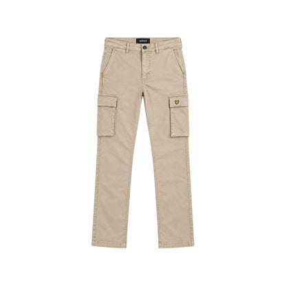 Beige Cotton Cargo Pants