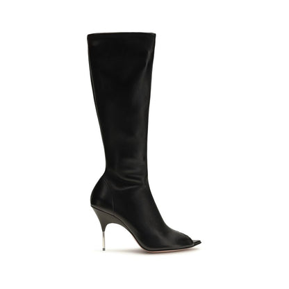 Black Napa Leather / Calf Bos Taurus High Heel Boots