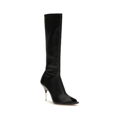 Black Napa Leather / Calf Bos Taurus High Heel Boots