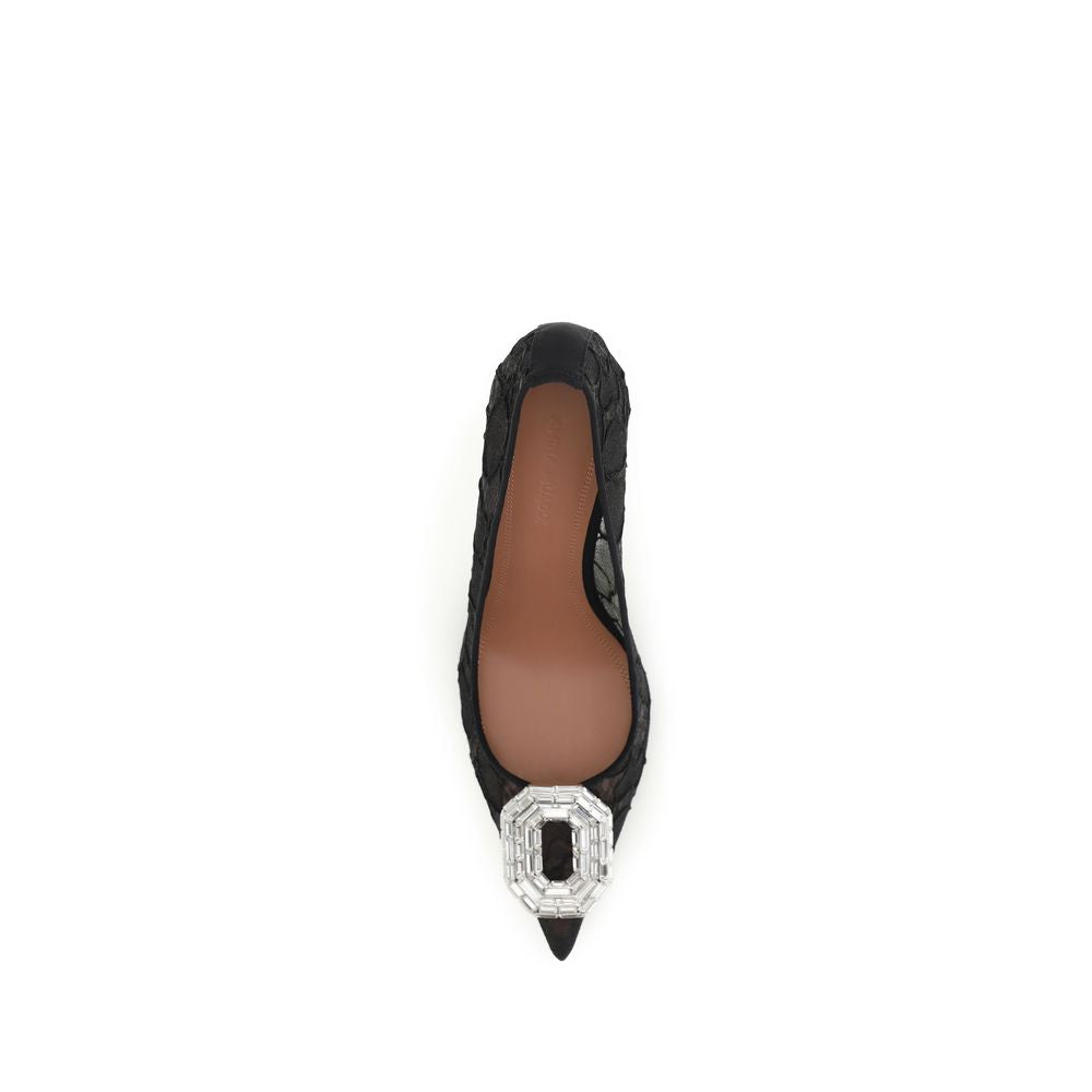 Black Fabric High Heel Pumps