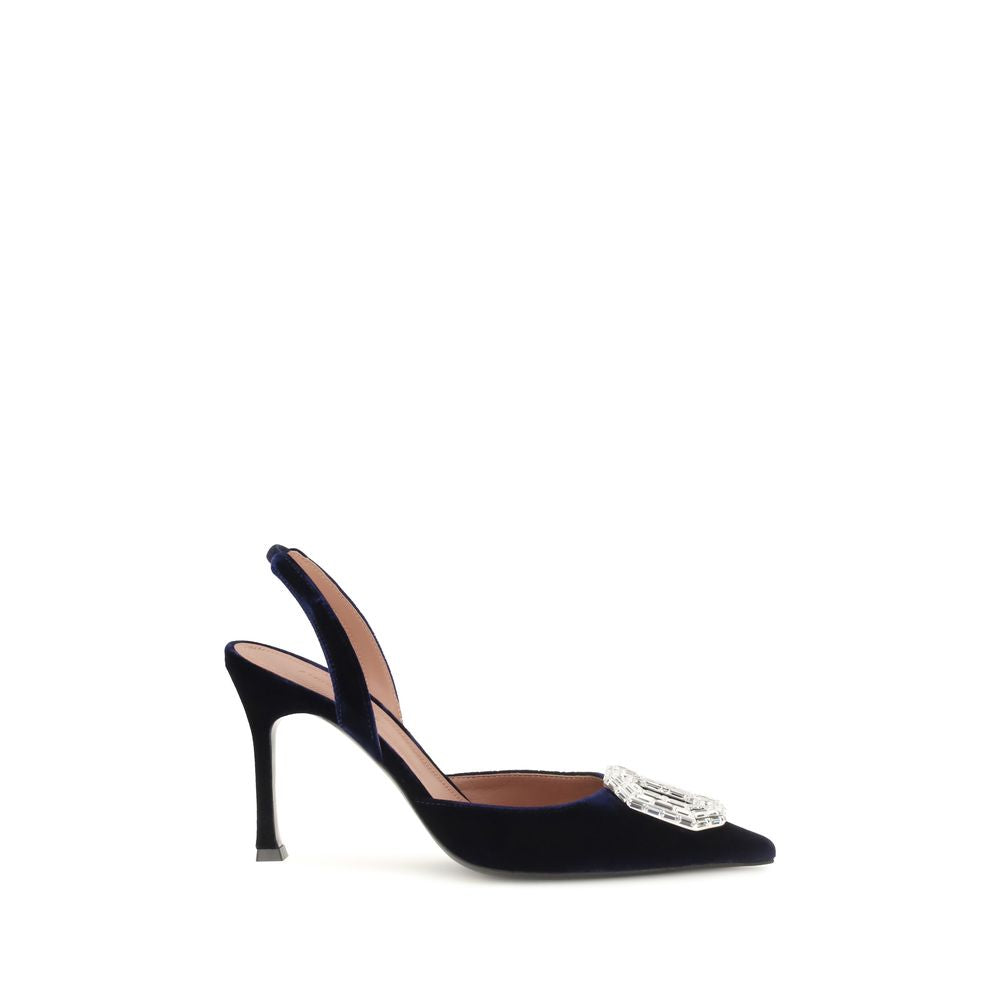 Blue Velvet High Heel Pumps