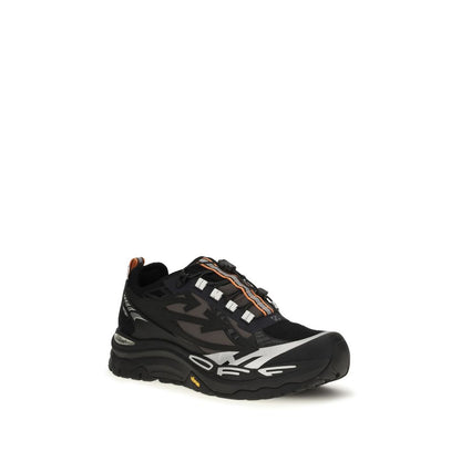 Black Polyester Athletic Sneakers