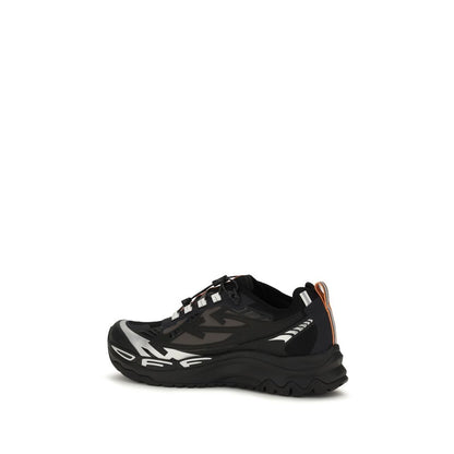 Black Polyester Athletic Sneakers