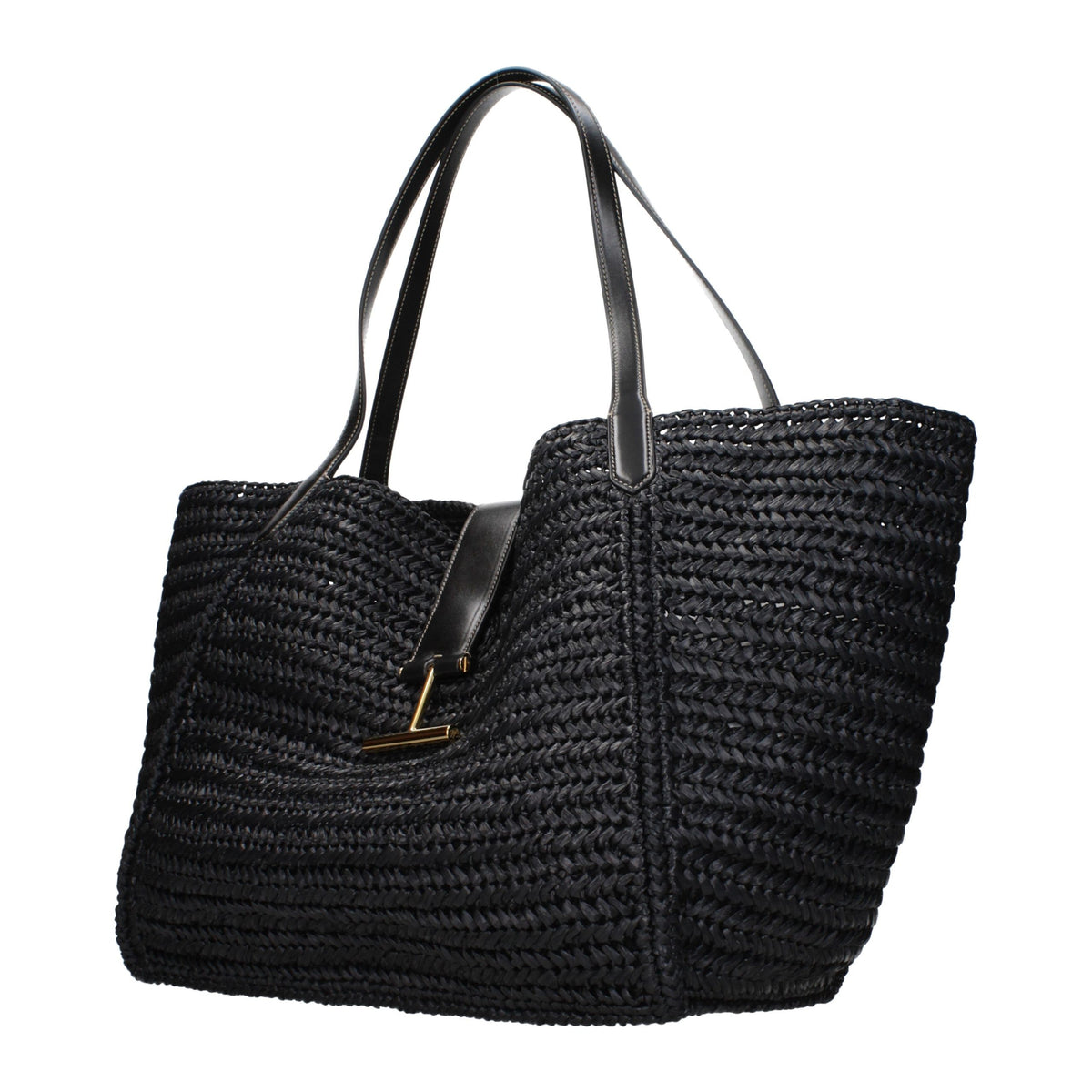 Black Raffia Shoulder Bag