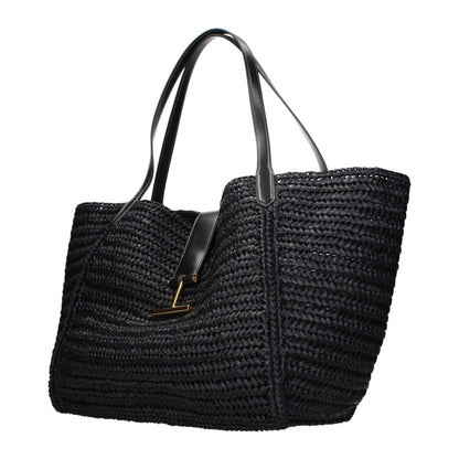 Black Raffia Shoulder Bag