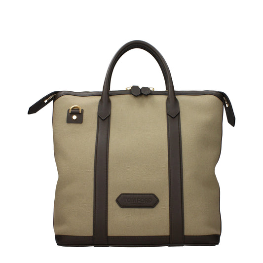 Beige Fabric Handbag