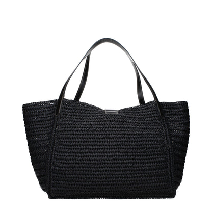 Black Raffia Shoulder Bag