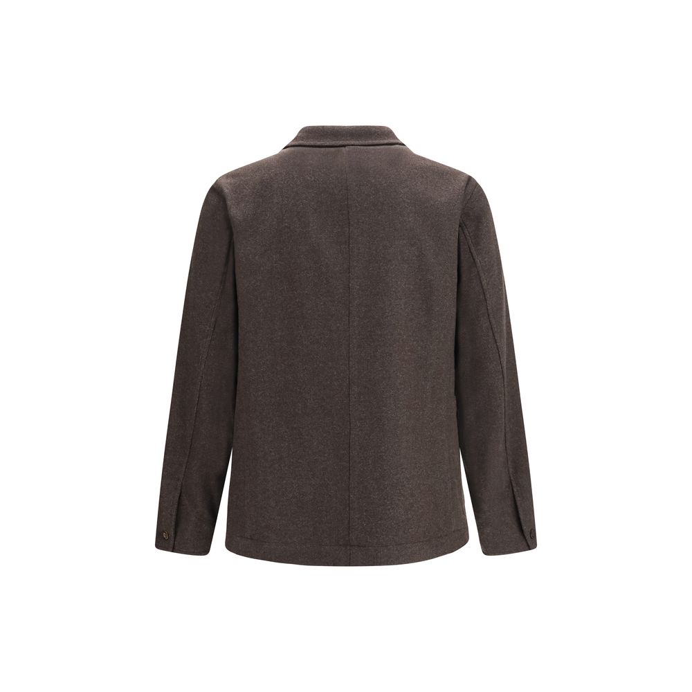Brown Wool Oves Aries Full-Length Jacket