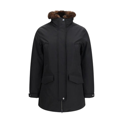 Black Cotton Full-Length Jacket
