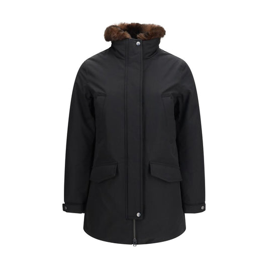 Black Cotton Full-Length Jacket