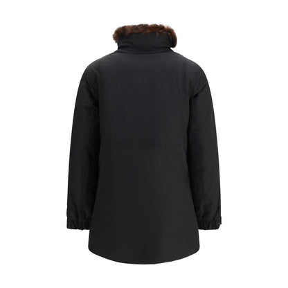 Black Cotton Full-Length Jacket