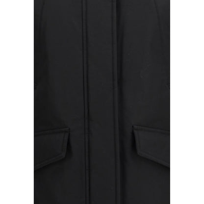 Black Cotton Full-Length Jacket