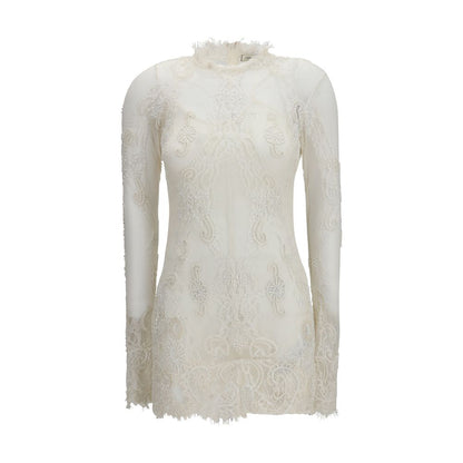 White Polyamide Casual Dress