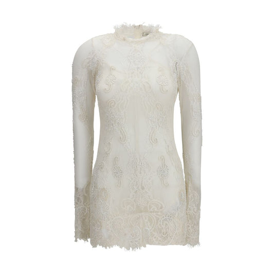 White Polyamide Casual Dress