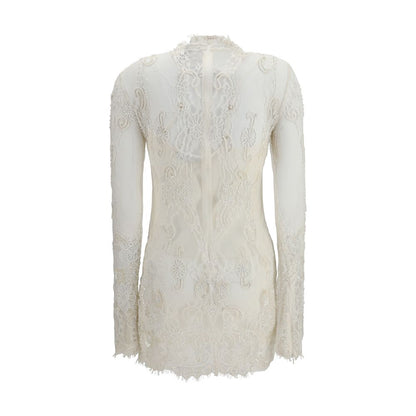 White Polyamide Casual Dress