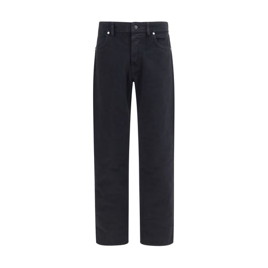 Black Cotton Straight-Leg Jeans
