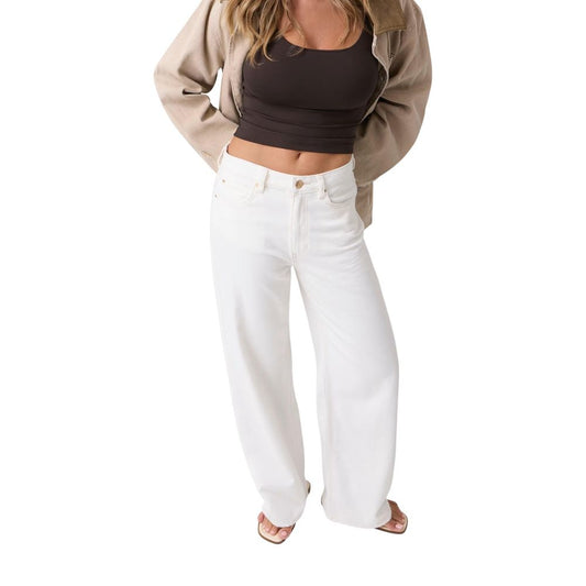 White Cotton Casual Pants
