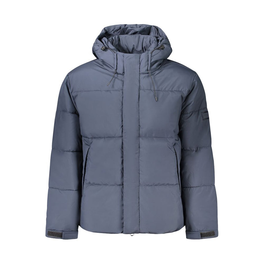 Blue Poliestere Men's Jacket