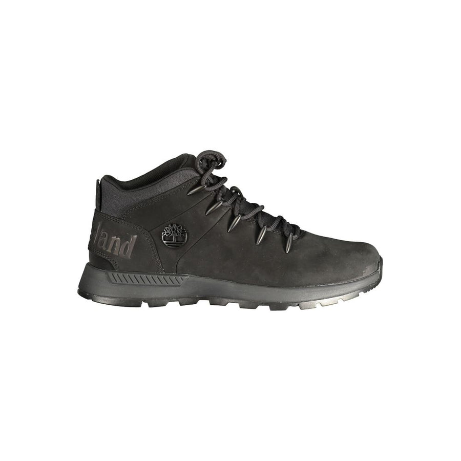 Black Polyester Mens Sneaker