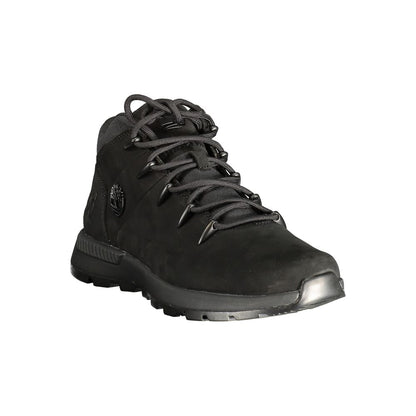 Black Polyester Mens Sneaker