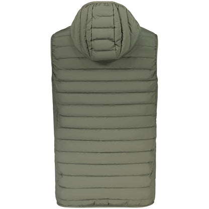 Green Polyester Sleeveless Jacket