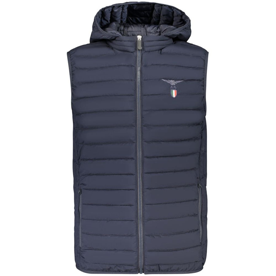 Blue Polyester Men's Jacket