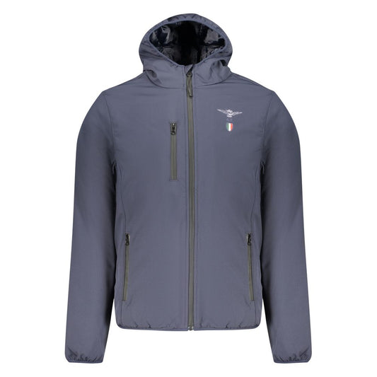 Blue Polyester Men's Jacket
