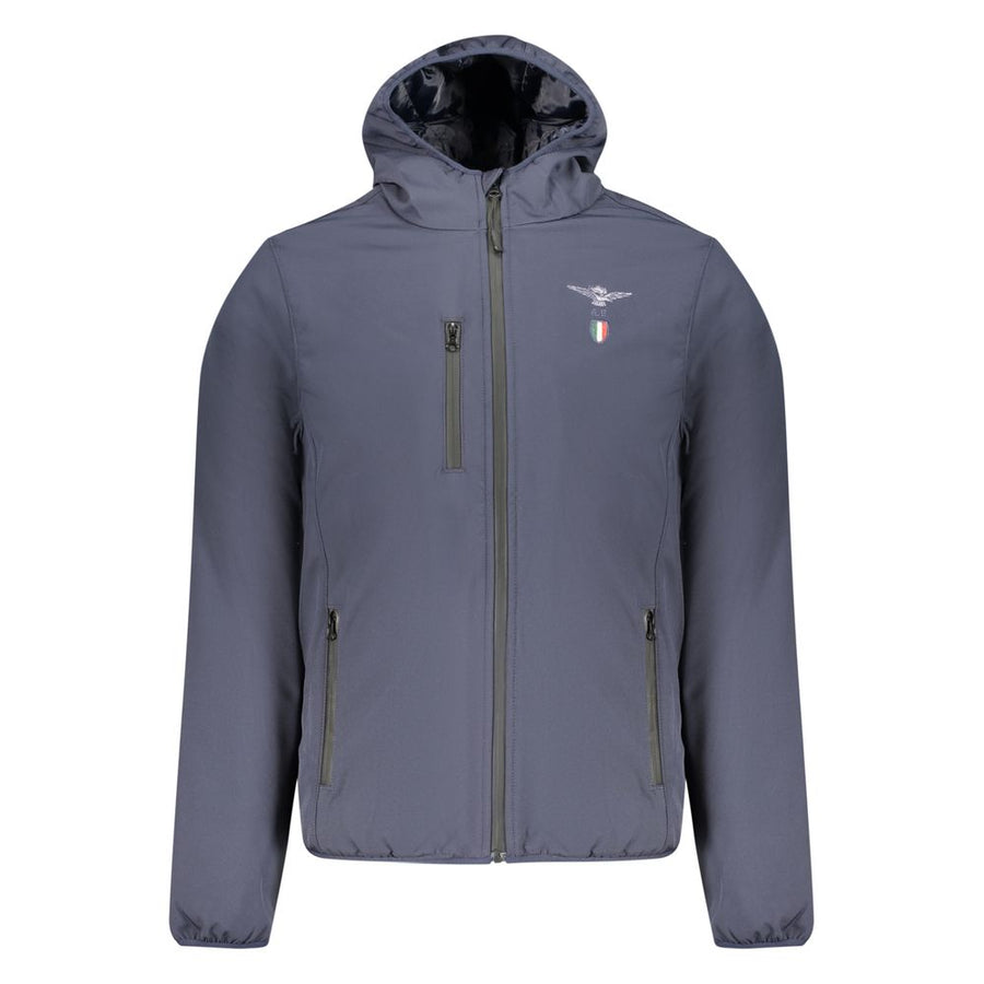 Blue Polyester Men's Jacket
