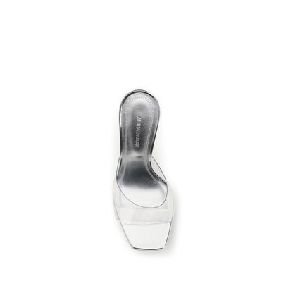 Silver Pvc Platform Sandals