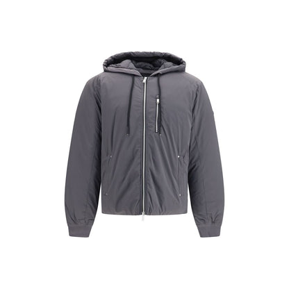 Gray Nylon Full-Length Jacket