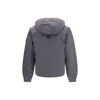 Gray Nylon Full-Length Jacket