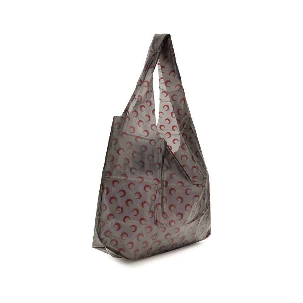Black Polyurethane Shoulder Bag