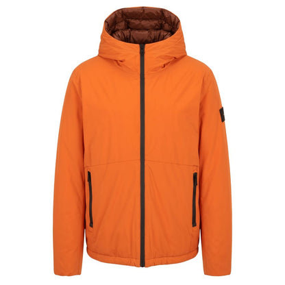 Orange Polyester Men Jacket