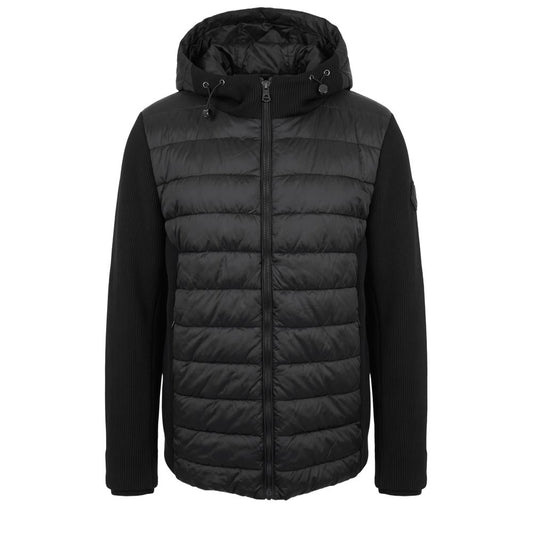 Black Polyester Men Jacket