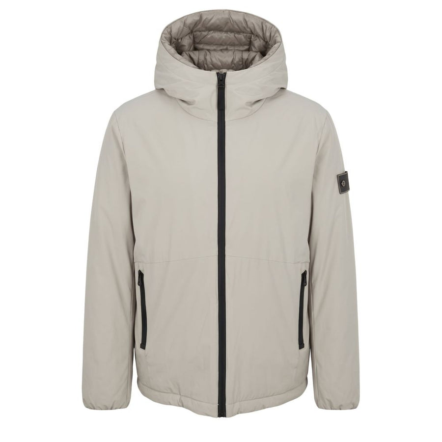 Beige Polyester Men Jacket