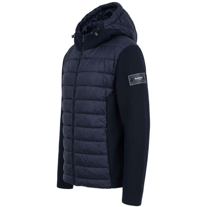 Blue Polyester Men Jacket