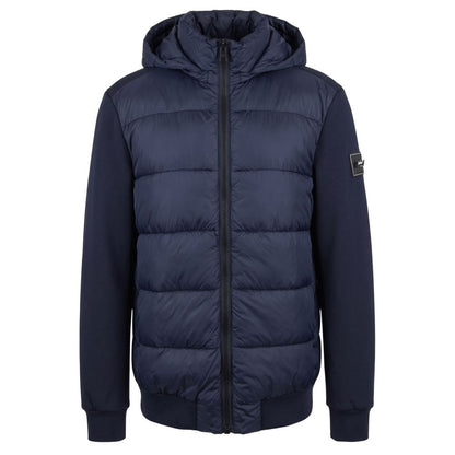 Blue Polyester Men Jacket
