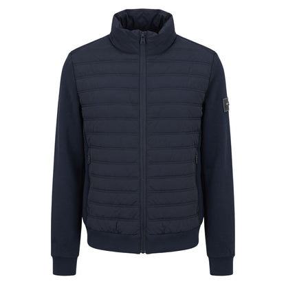 Blue Polyester Men Jacket