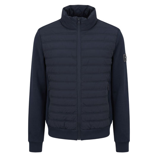 Blue Polyester Men Jacket