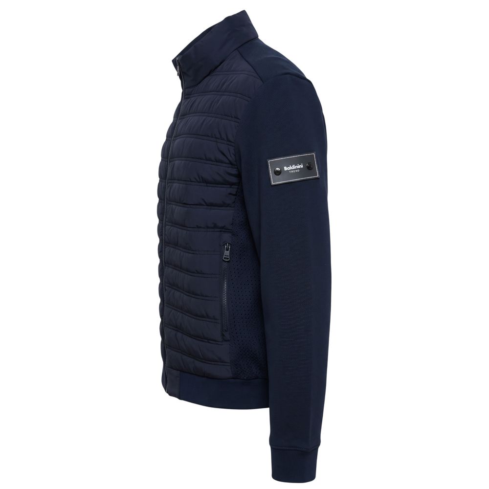 Blue Polyester Men Jacket