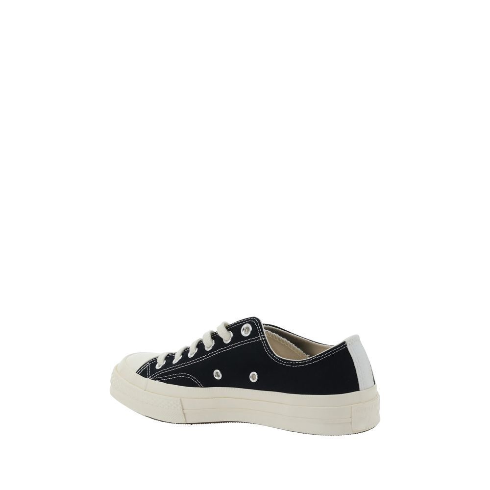 Black Cotton Low Top Sneakers