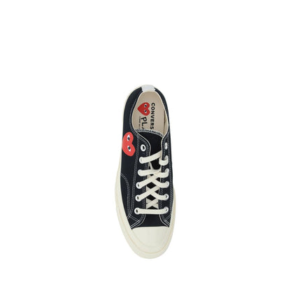 Black Cotton Low Top Sneakers
