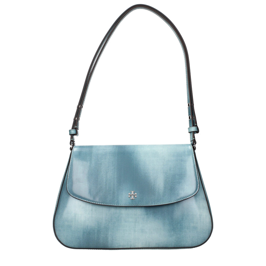 Blue Leather Shoulder Bag
