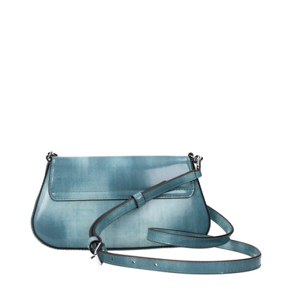 Blue Leather Crossbody Bag
