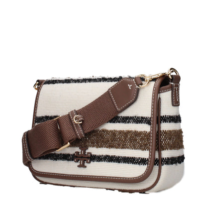 Beige Fabric Crossbody Bag