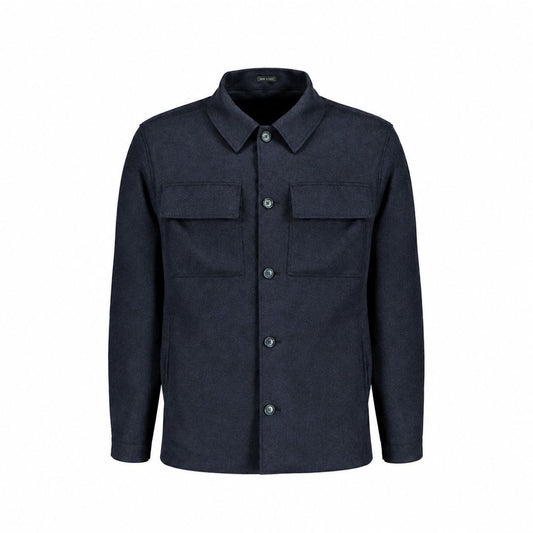 Blue Cashmere Full-Length Jacket