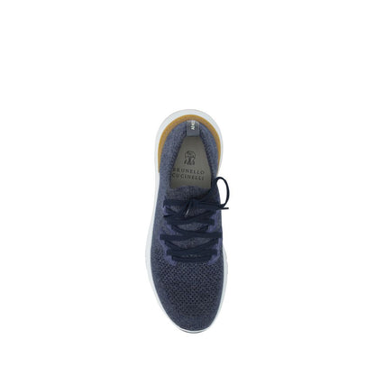 Blue Cotton Athletic Sneakers